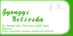 gyongyi melicska business card